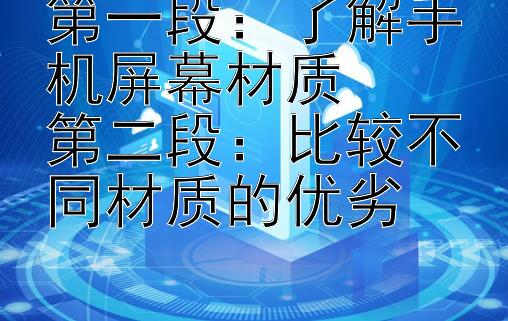 第一段：了解手机屏幕材质
第二段：比较不同材质的优劣