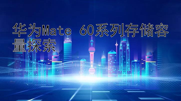 华为Mate 60系列存储容量探索